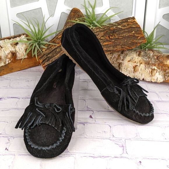 Minnetonka Kilty Moc Suede Loafers - Picture 1 of 7